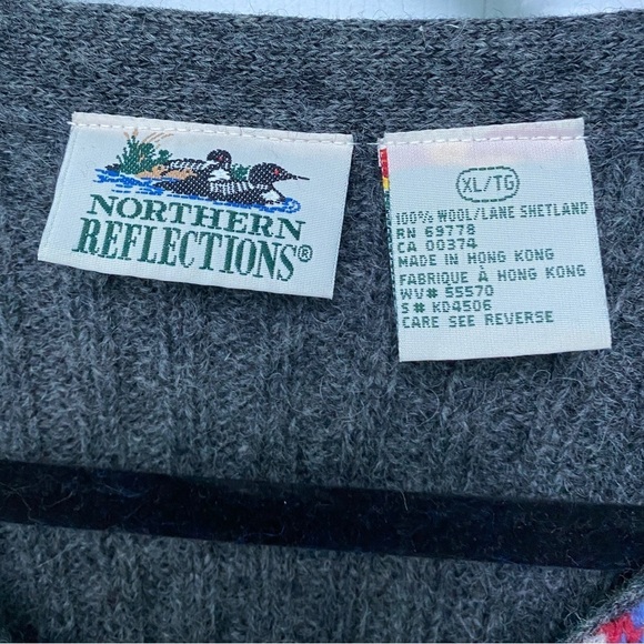 Vintage Northern Reflections Wool Zip Cardigan Size XL - Picture 4 of 5